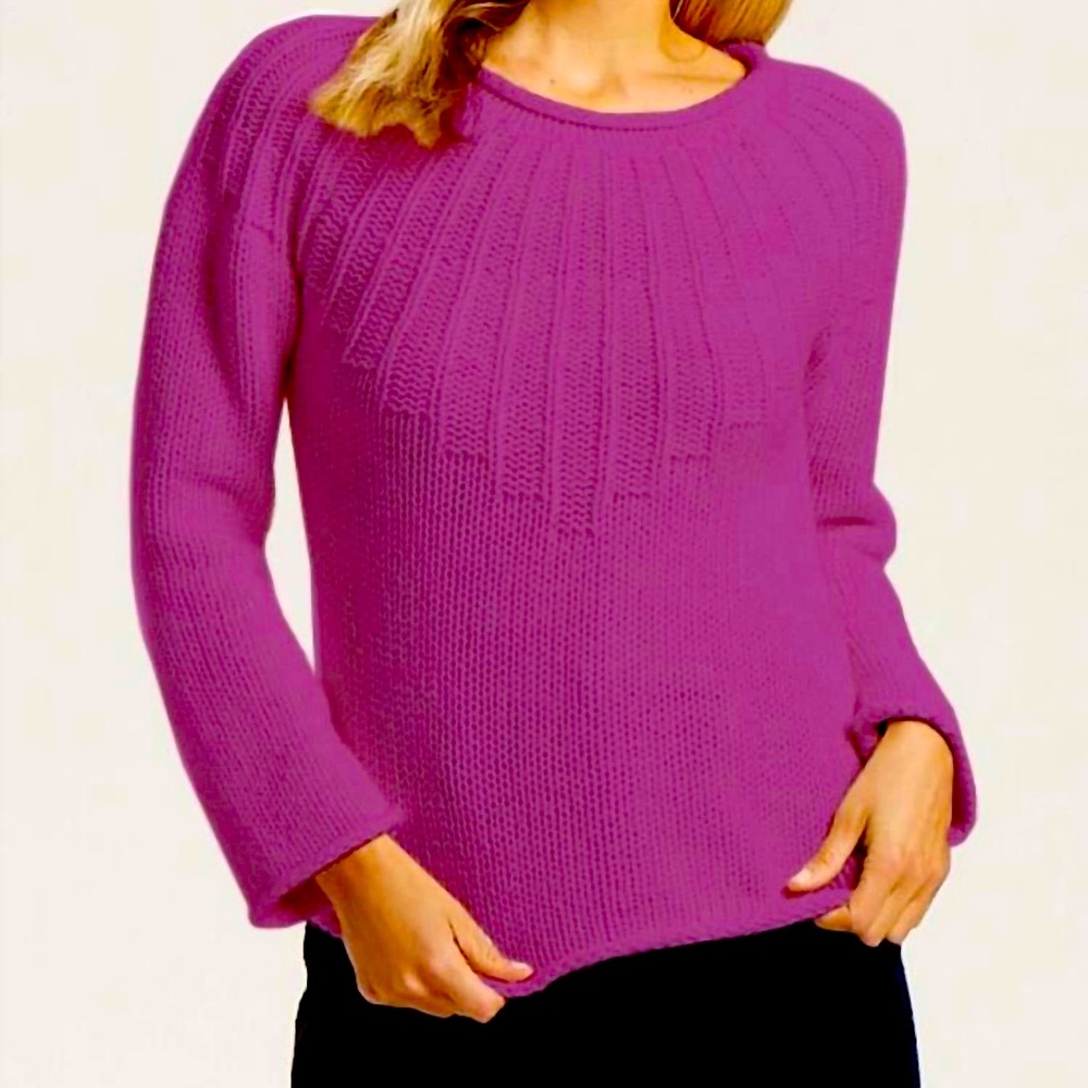 NWT MARIE OLIVER Paxton Pleated Roll Neck Sweater In Violet Size Medium